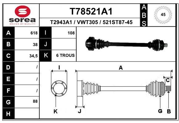 EAI T78521A1 Άξονας...