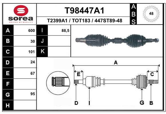 EAI T98447A1 Hnací hriadeľ