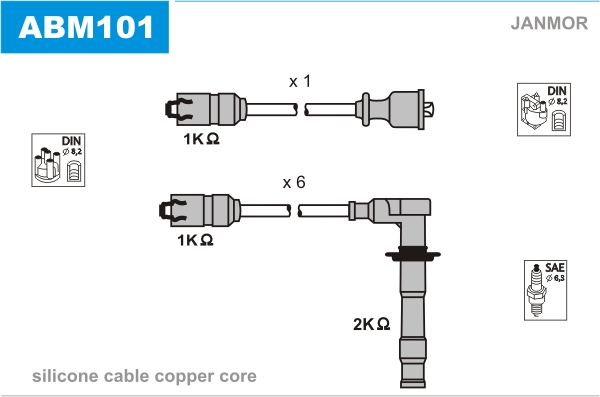 JANMOR ABM101 Kit cavi accensione