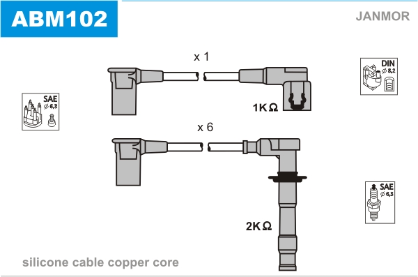 JANMOR ABM102 Kit cavi accensione