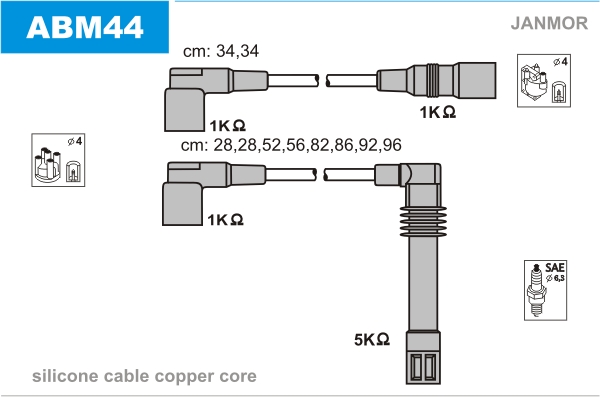 JANMOR ABM44 Kit cavi accensione