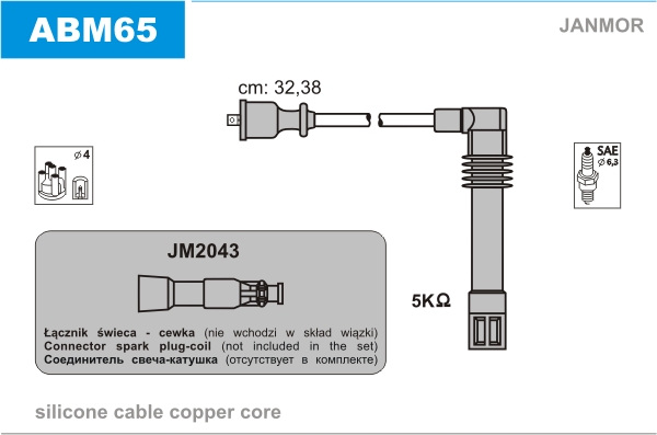 JANMOR ABM65 Kit cavi accensione-Kit cavi accensione-Ricambi Euro