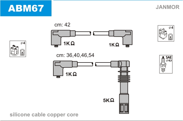 JANMOR ABM67 Kit cavi accensione-Kit cavi accensione-Ricambi Euro