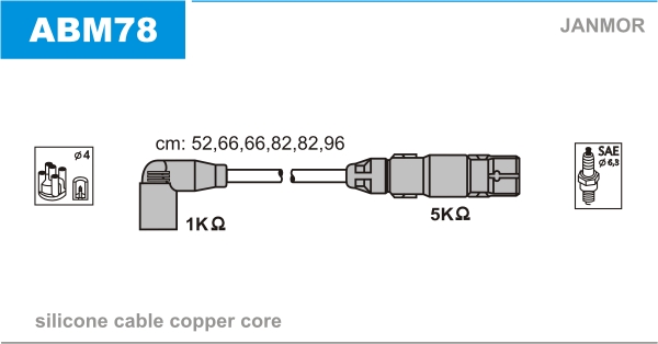 JANMOR ABM78 Kit cavi accensione