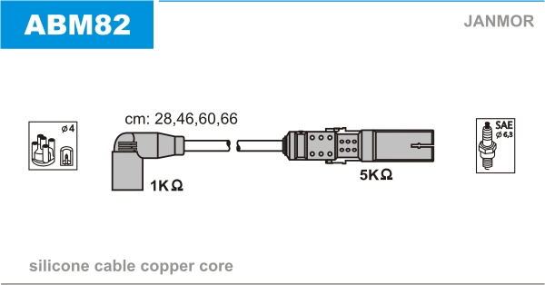 JANMOR ABM82 Kit cavi accensione