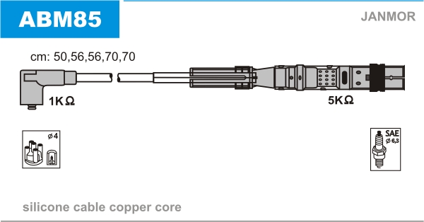 JANMOR ABM85 Kit cavi accensione-Kit cavi accensione-Ricambi Euro