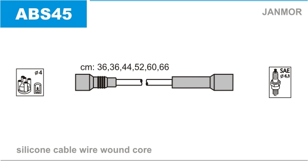 JANMOR ABS45 Kit cavi accensione-Kit cavi accensione-Ricambi Euro