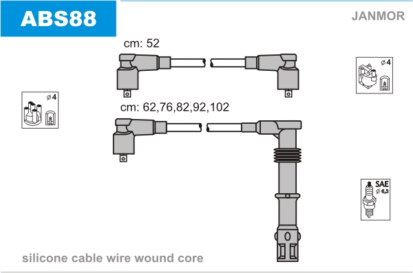 JANMOR ABS88 Kit cavi accensione