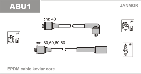 JANMOR ABU1 Kit cavi accensione-Kit cavi accensione-Ricambi Euro