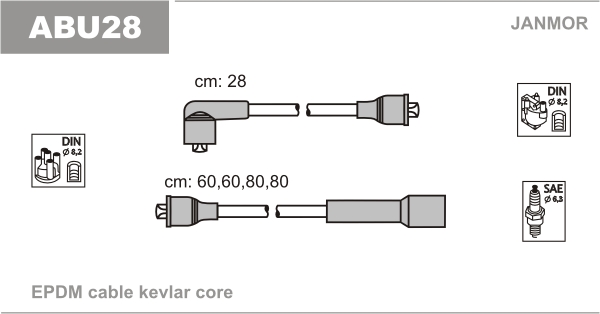 JANMOR ABU28 Kit cavi accensione-Kit cavi accensione-Ricambi Euro