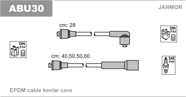 JANMOR ABU30 Kit cavi accensione-Kit cavi accensione-Ricambi Euro