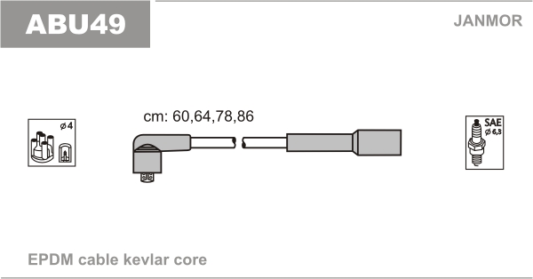 JANMOR ABU49 Kit cavi accensione