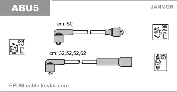 JANMOR ABU5 Kit cavi accensione-Kit cavi accensione-Ricambi Euro