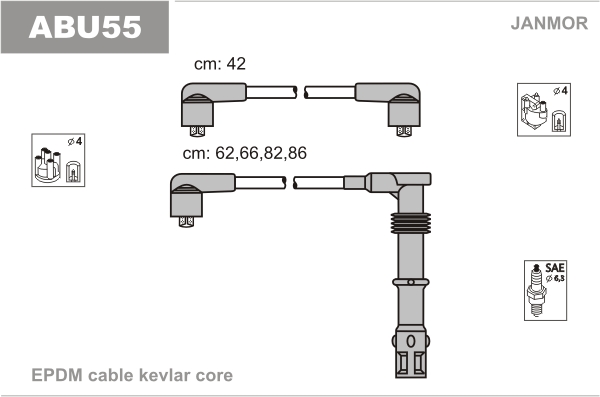 JANMOR ABU55 Kit cavi accensione-Kit cavi accensione-Ricambi Euro