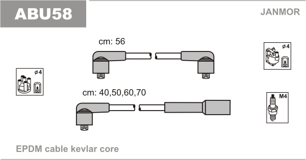 JANMOR ABU58 Kit cavi accensione-Kit cavi accensione-Ricambi Euro