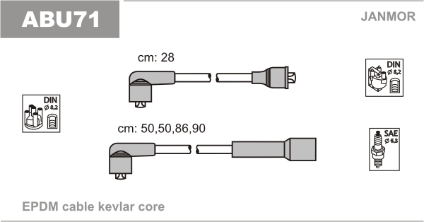 JANMOR ABU71 Kit cavi accensione-Kit cavi accensione-Ricambi Euro