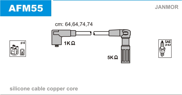 JANMOR AFM55 Kit cavi accensione-Kit cavi accensione-Ricambi Euro