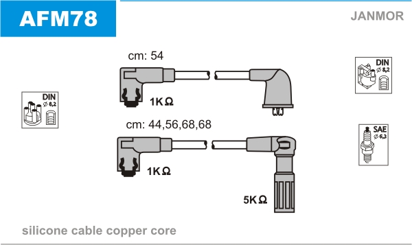 JANMOR AFM78 Kit cavi accensione-Kit cavi accensione-Ricambi Euro