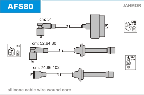 JANMOR AFS80 Kit cavi accensione