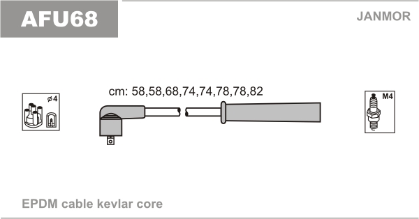 JANMOR AFU68 Kit cavi accensione-Kit cavi accensione-Ricambi Euro