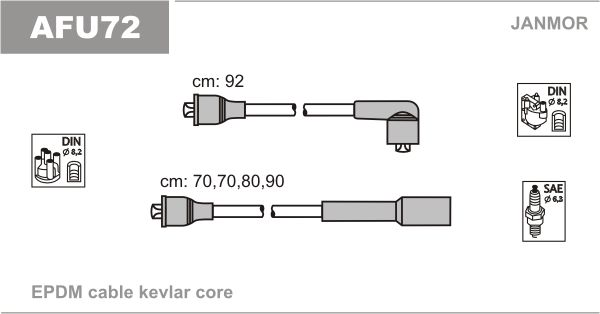 JANMOR AFU72 Kit cavi accensione-Kit cavi accensione-Ricambi Euro