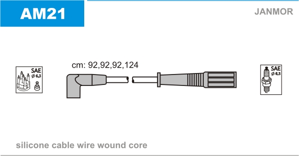 JANMOR AM21 Kit cavi accensione-Kit cavi accensione-Ricambi Euro