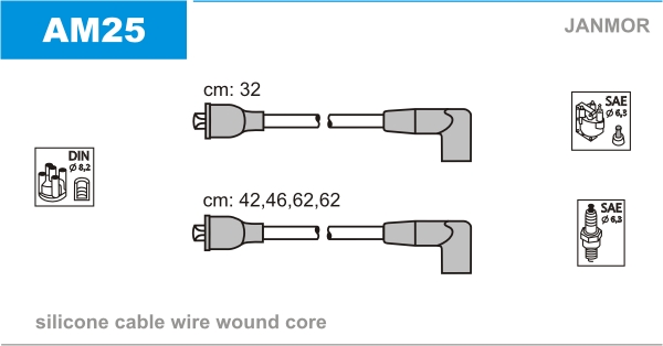 JANMOR AM25 Kit cavi accensione