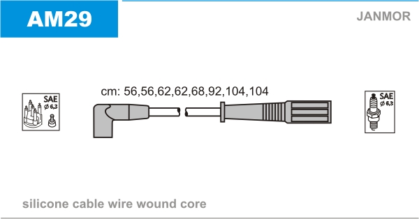 JANMOR AM29 Kit cavi accensione-Kit cavi accensione-Ricambi Euro