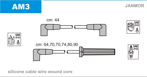 JANMOR AM3 Kit cavi accensione-Kit cavi accensione-Ricambi Euro