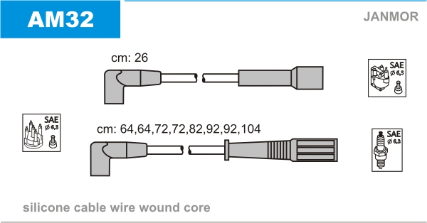 JANMOR AM32 Kit cavi accensione-Kit cavi accensione-Ricambi Euro