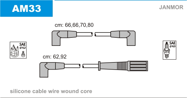 JANMOR AM33 Kit cavi accensione