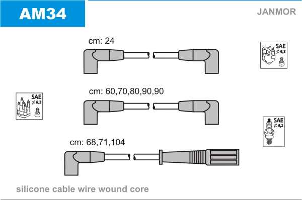 JANMOR AM34 Kit cavi accensione