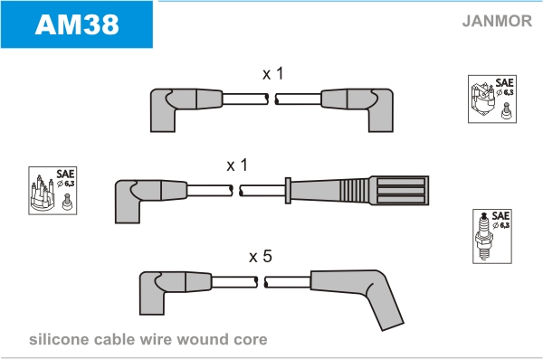 JANMOR AM38 Kit cavi accensione-Kit cavi accensione-Ricambi Euro