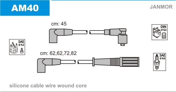 JANMOR AM40 Kit cavi accensione