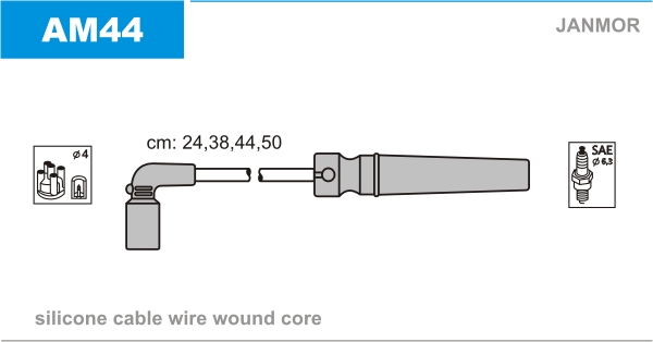 JANMOR AM44 Kit cavi accensione-Kit cavi accensione-Ricambi Euro