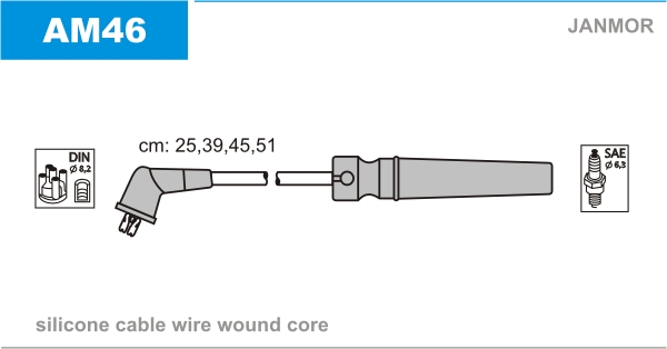 JANMOR AM46 Kit cavi accensione