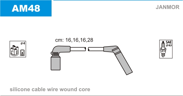 JANMOR AM48 Kit cavi accensione-Kit cavi accensione-Ricambi Euro