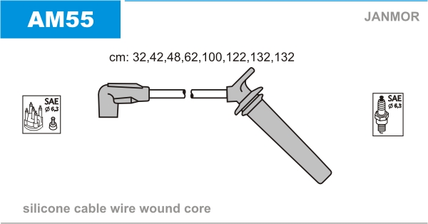 JANMOR AM55 Kit cavi accensione-Kit cavi accensione-Ricambi Euro