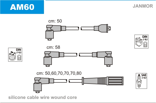 JANMOR AM60 Kit cavi accensione-Kit cavi accensione-Ricambi Euro