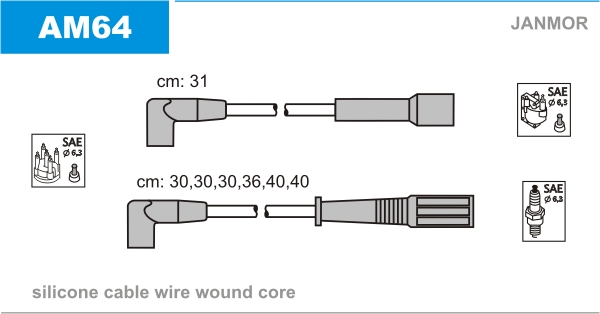 JANMOR AM64 Kit cavi accensione