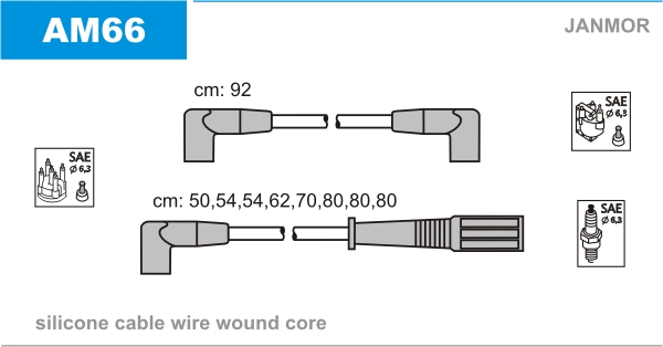 JANMOR AM66 Kit cavi accensione