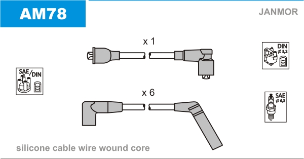 JANMOR AM78 Kit cavi accensione