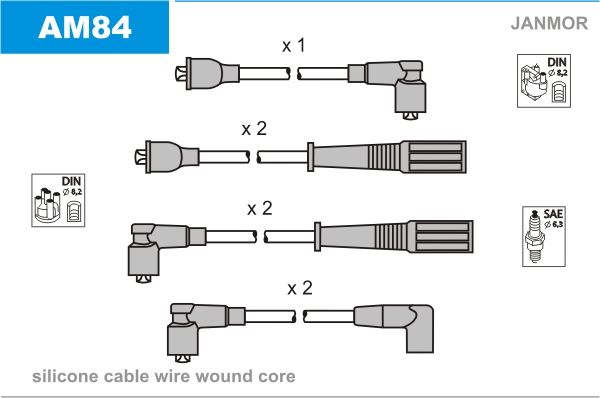 JANMOR AM84 Kit cavi accensione-Kit cavi accensione-Ricambi Euro