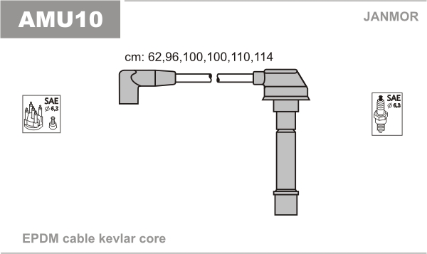 JANMOR AMU10 Kit cavi accensione-Kit cavi accensione-Ricambi Euro