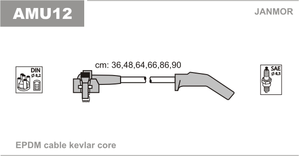 JANMOR AMU12 Kit cavi accensione