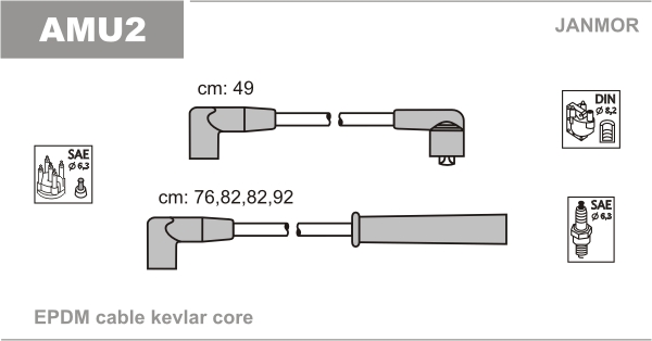 JANMOR AMU2 Kit cavi accensione-Kit cavi accensione-Ricambi Euro