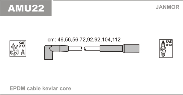 JANMOR AMU22 Kit cavi accensione-Kit cavi accensione-Ricambi Euro