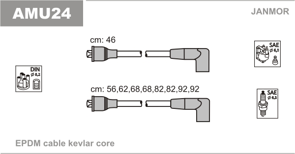 JANMOR AMU24 Kit cavi accensione-Kit cavi accensione-Ricambi Euro