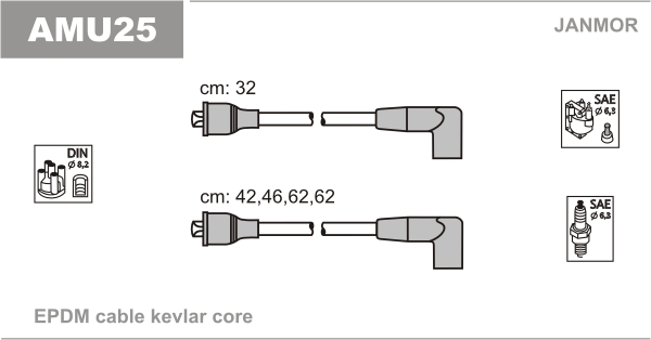 JANMOR AMU25 Kit cavi accensione-Kit cavi accensione-Ricambi Euro