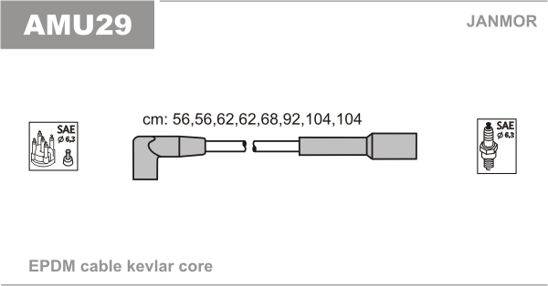 JANMOR AMU29 Kit cavi accensione-Kit cavi accensione-Ricambi Euro